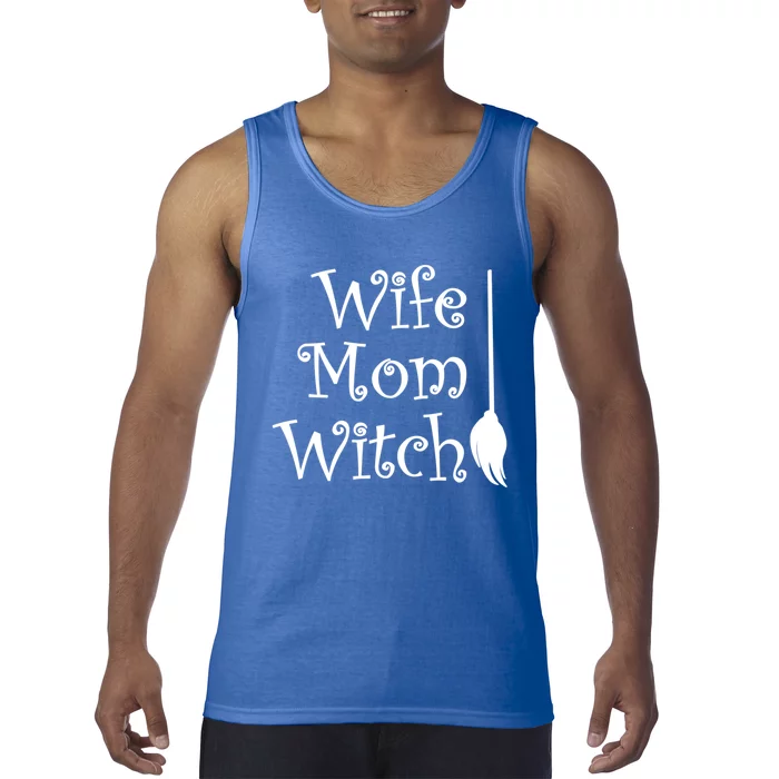 Wife Mom Witch With Broom Gift Tank Top