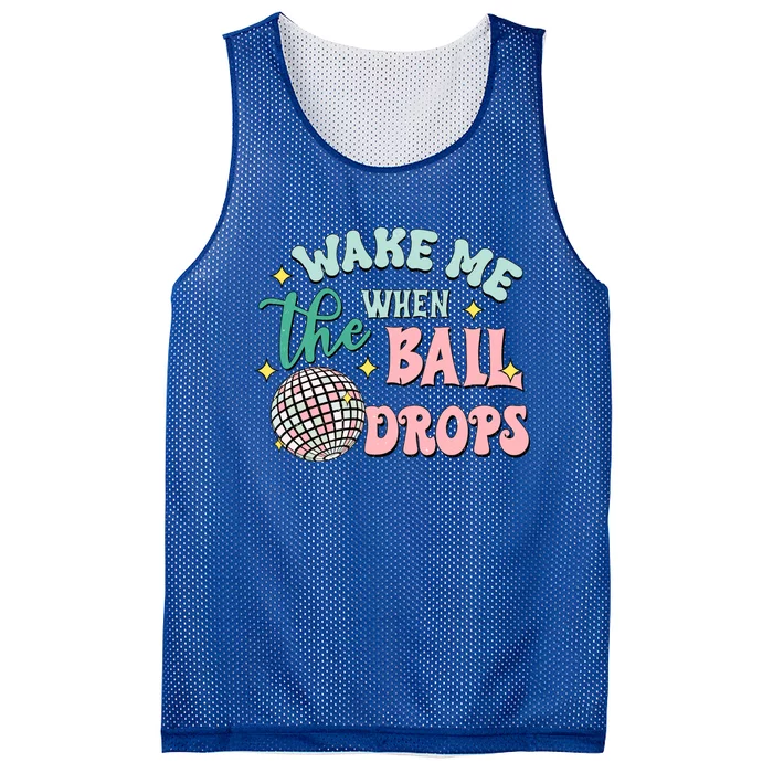 Wake Me When The Ball Drops Retro Happy New Year Meaningful Gift Mesh Reversible Basketball Jersey Tank