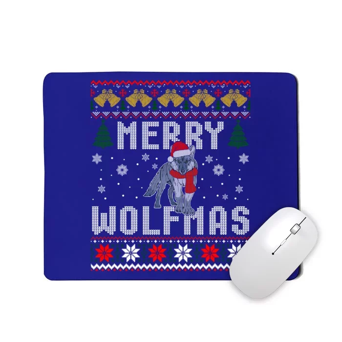 Wolf Merry Wolfmas Great Gift Christmas Wolf Ugly Sweater Meaningful Gift Mousepad