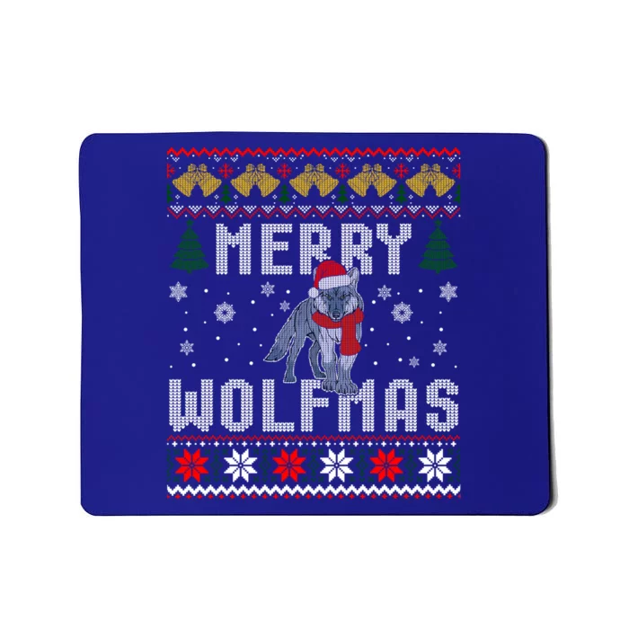 Wolf Merry Wolfmas Great Gift Christmas Wolf Ugly Sweater Meaningful Gift Mousepad