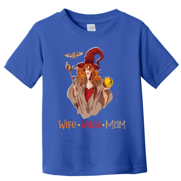 Wife Mom Witch Funny Halloween Costume Cute Gift Toddler T-Shirt