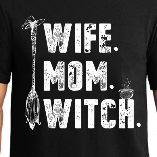 Wife Mom Witch Halloween Costume Mom Witch Gift Pajama Set