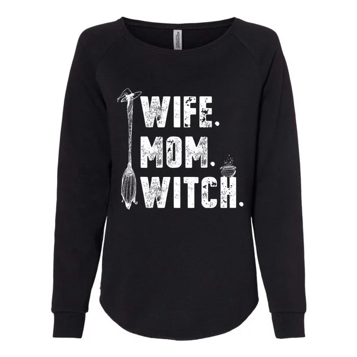 Wife Mom Witch Halloween Costume Mom Witch Gift Womens California Wash Sweatshirt