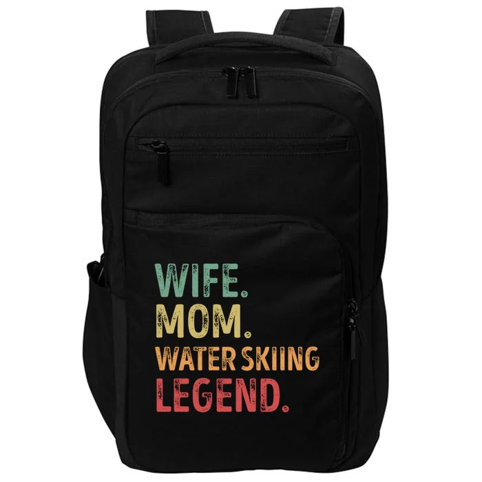 Wife Mom Water Skiing Legend Gift Impact Tech Backpack