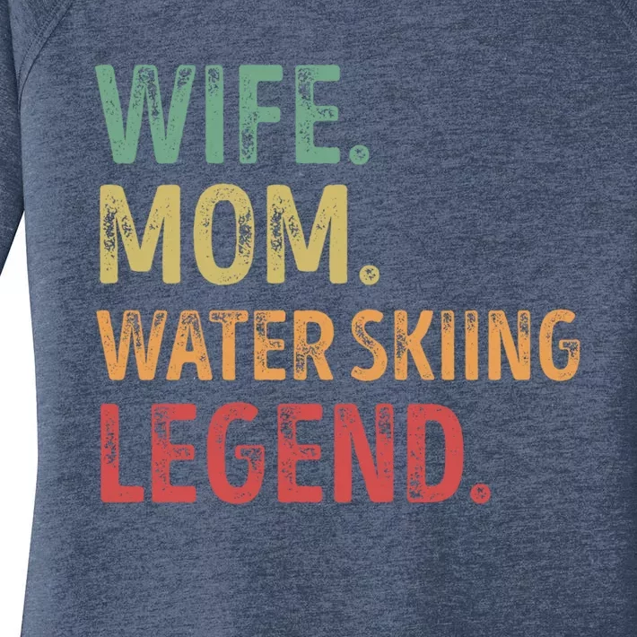 Wife Mom Water Skiing Legend Gift Women's Perfect Tri Tunic Long Sleeve Shirt