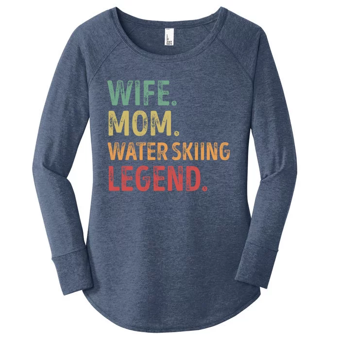 Wife Mom Water Skiing Legend Gift Women's Perfect Tri Tunic Long Sleeve Shirt