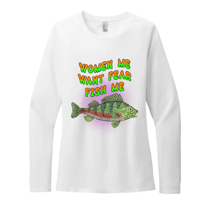 Women Me Want Fear Fish Me Womens CVC Long Sleeve Shirt