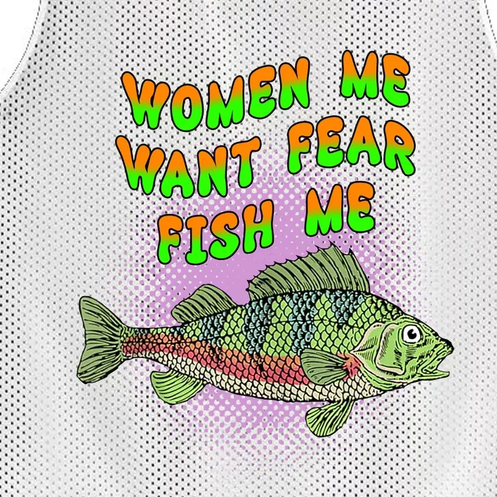 Women Me Want Fear Fish Me Mesh Reversible Basketball Jersey Tank