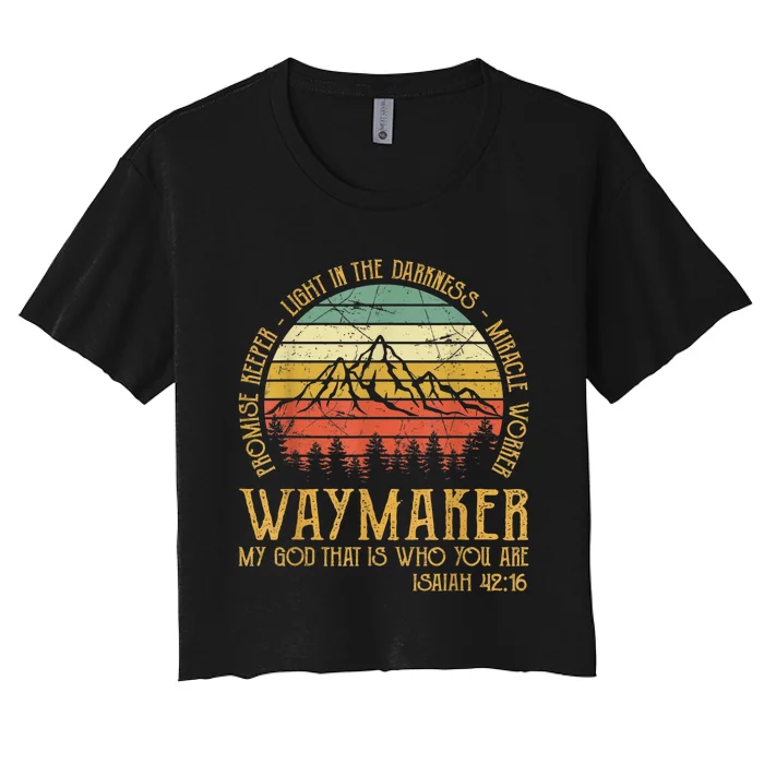 Waymaker Miracle Worker Promise Keeper Christian Women's Crop Top Tee