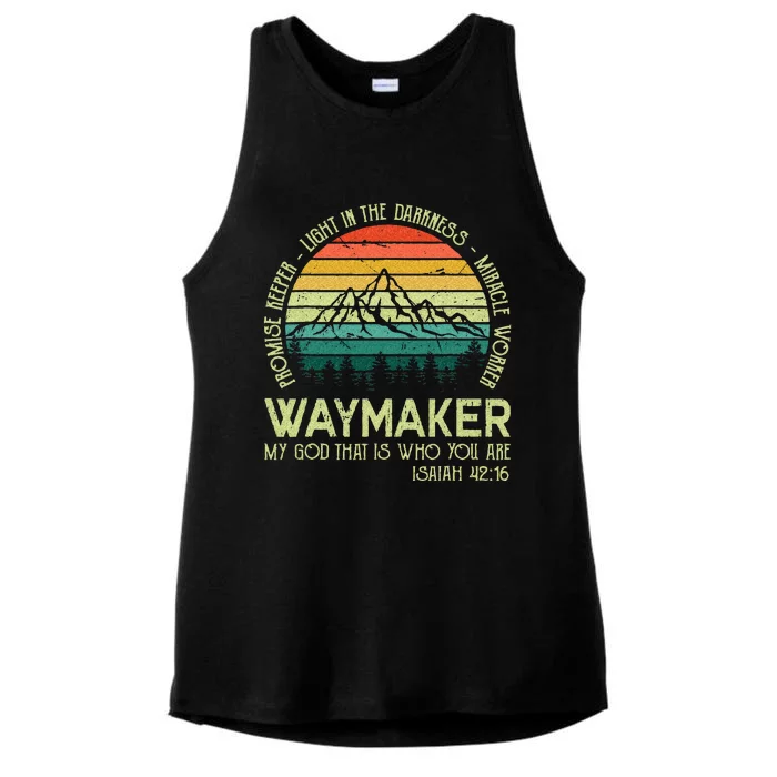 Waymaker Miracle Worker Promise Keeper Christian Apparel Ladies Tri-Blend Wicking Tank