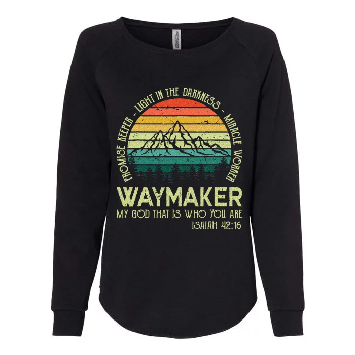 Waymaker Miracle Worker Promise Keeper Christian Apparel Womens California Wash Sweatshirt