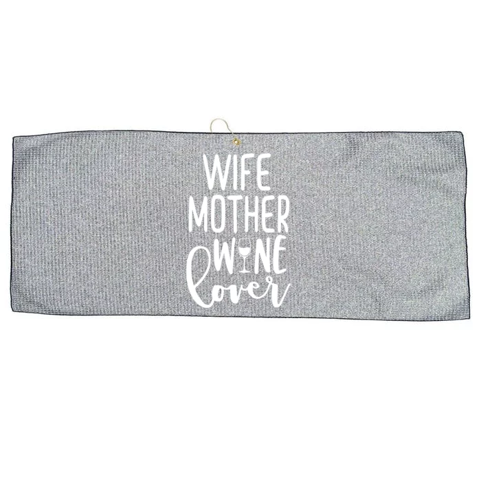 Wife Mother Wine Lover Large Microfiber Waffle Golf Towel