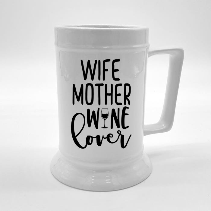 Wife Mother Wine Lover Front & Back Beer Stein