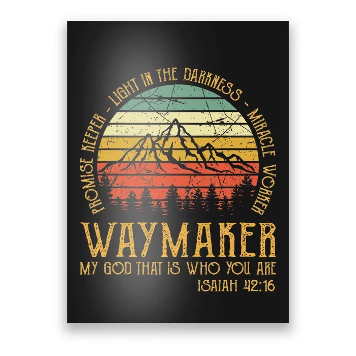 Waymaker Miracle Worker Promise Keeper Christian Poster