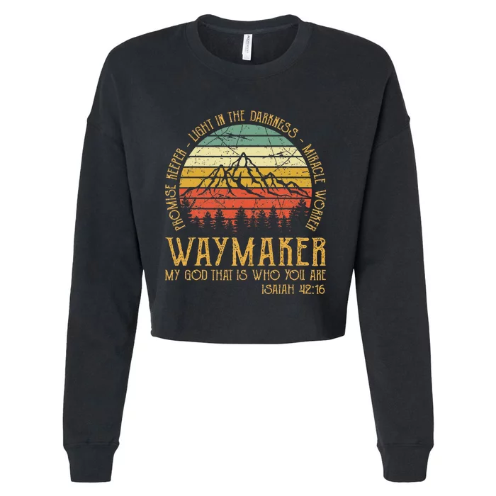 Waymaker Miracle Worker Promise Keeper Christian Cropped Pullover Crew