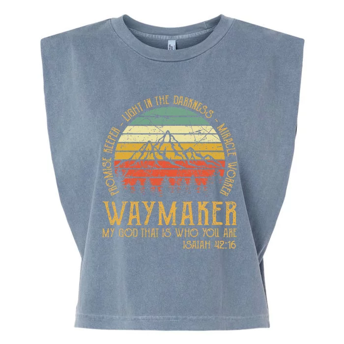 Waymaker Miracle Worker Promise Keeper Christian Garment-Dyed Women's Muscle Tee