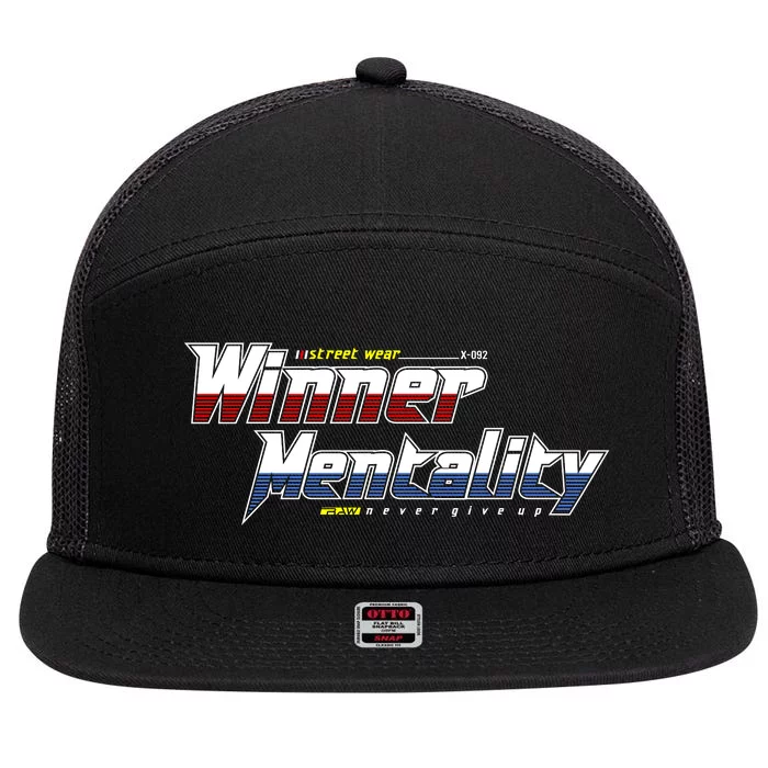 Winner Mentality 7 Panel Mesh Trucker Snapback Hat