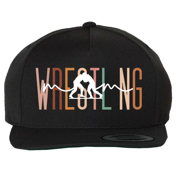 Wrestling Mom Wrestling Mama Cute Mom Life Wrestling Wool Snapback Cap