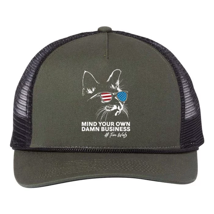 Walz Mind Your Own Damn Business Harris Waltz Cat Lady Retro Rope Trucker Hat Cap