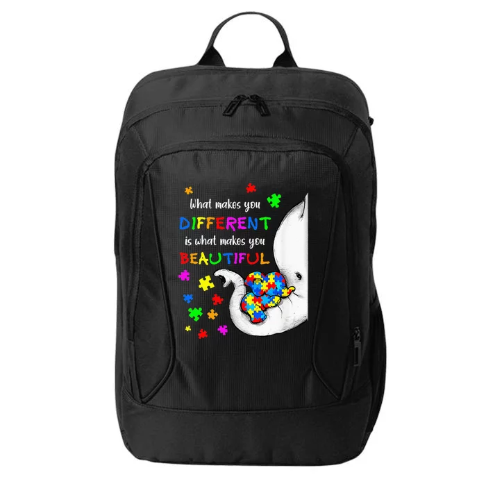 What Makes You Different Elephant Mom Autism City Backpack