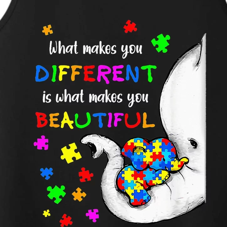 What Makes You Different Elephant Mom Autism Performance Tank