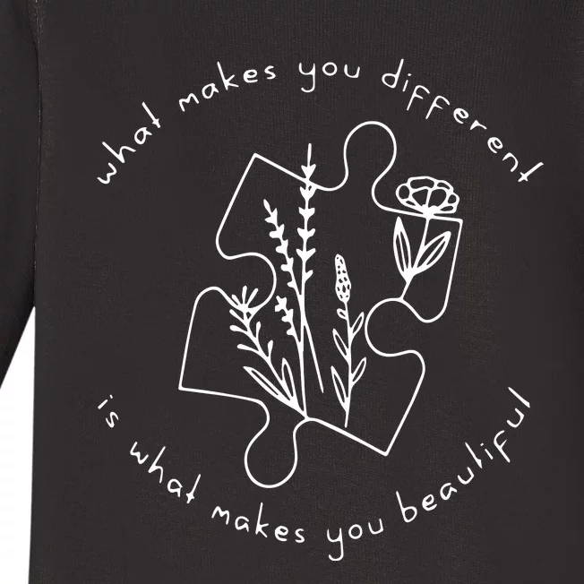 What Makes You Beautiful Autism Awareness Baby Long Sleeve Bodysuit