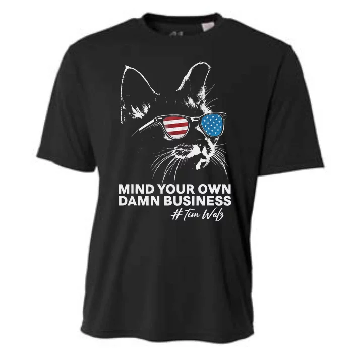 Walz Mind Your Own Damn Business Harris Waltz Cat Lady Cooling Performance Crew T-Shirt