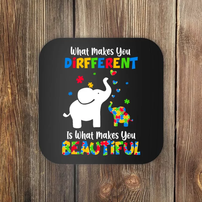 What Makes You Different Autism Child Elephant Mom Awareness Coaster