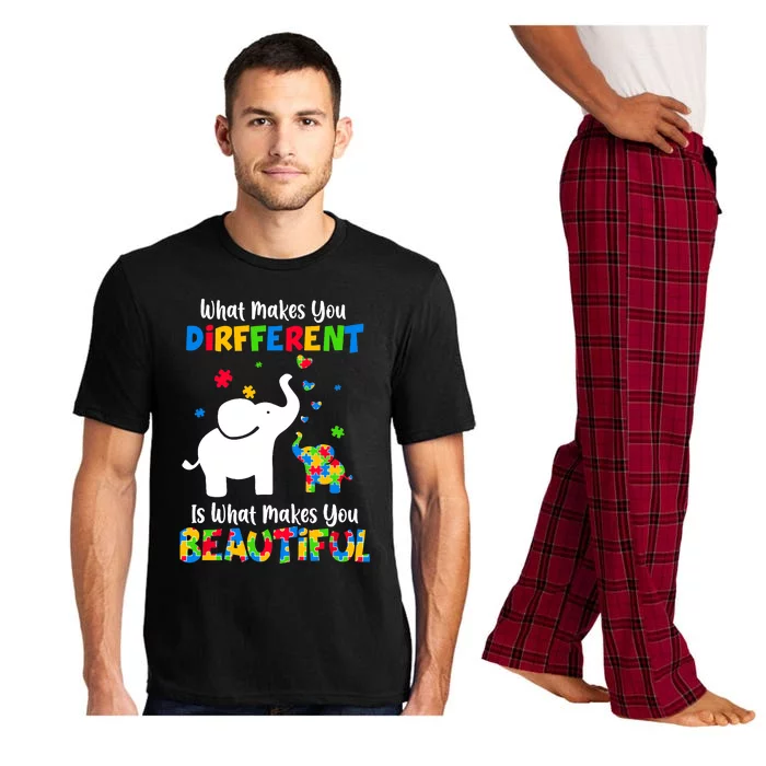 What Makes You Different Autism Child Elephant Mom Awareness Pajama Set