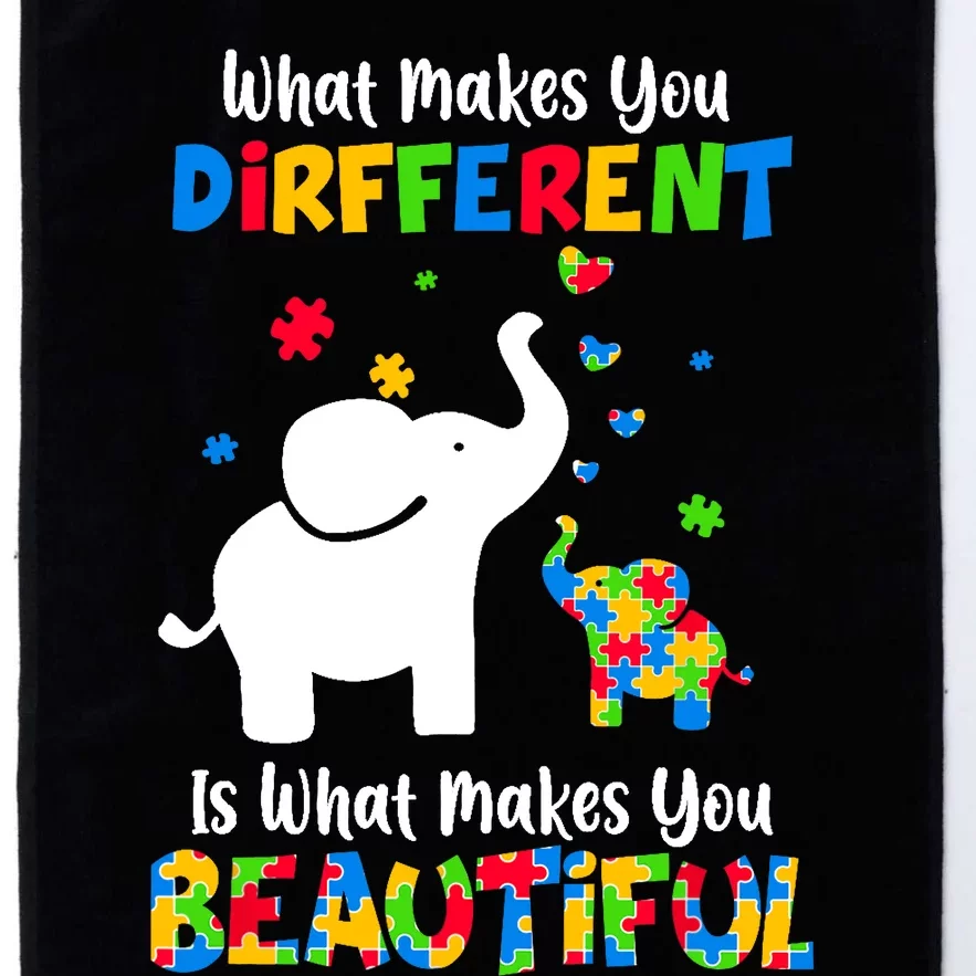 What Makes You Different Autism Child Elephant Mom Awareness Platinum Collection Golf Towel