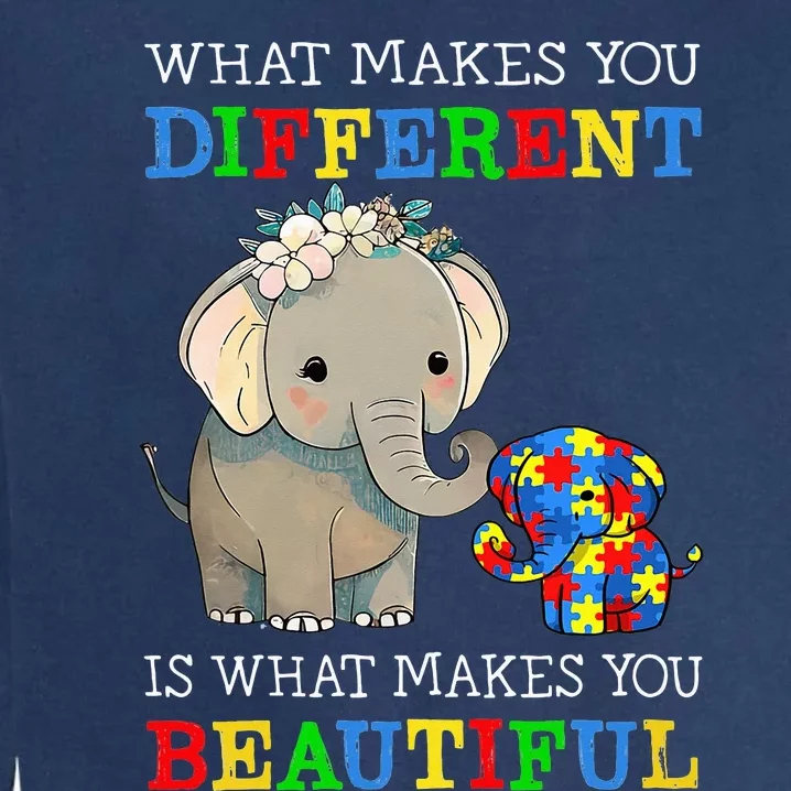 What Makes You Different Elephant Mom Autism Awareness Garment-Dyed Sweatshirt