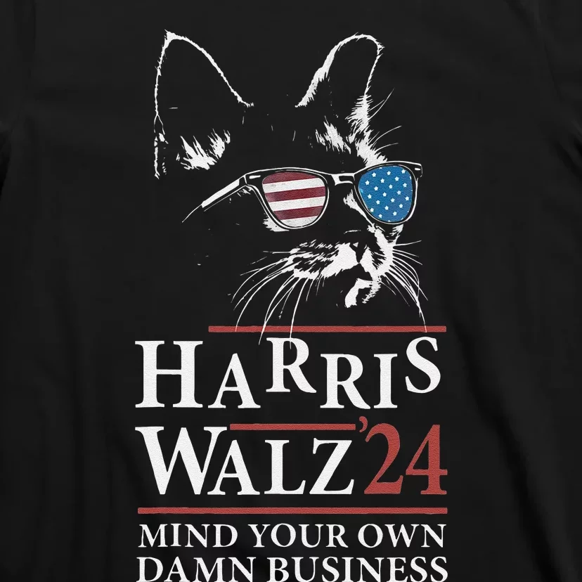 Walz Mind Your Own Damn Business Harris Waltz Cat Lady T-Shirt