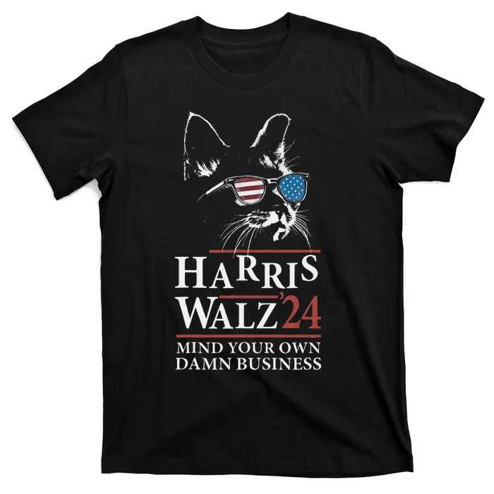 Walz Mind Your Own Damn Business Harris Waltz Cat Lady T-Shirt