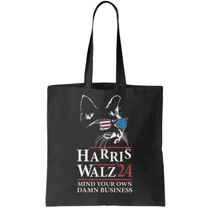 Walz Mind Your Own Damn Business Harris Waltz Cat Lady Tote Bag