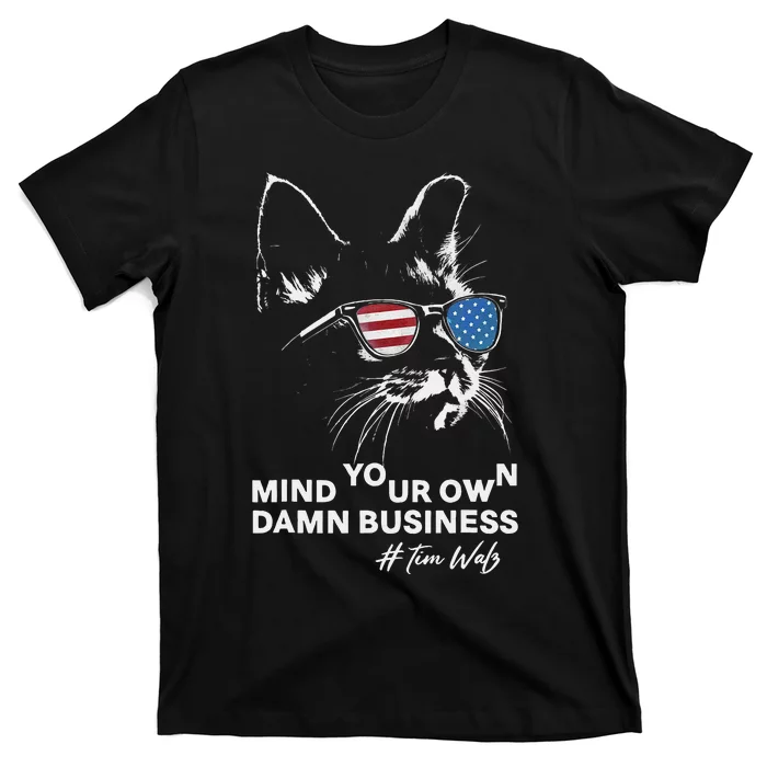 Walz Mind Your Own Damn Business Harris Waltz Cat Lady T-Shirt