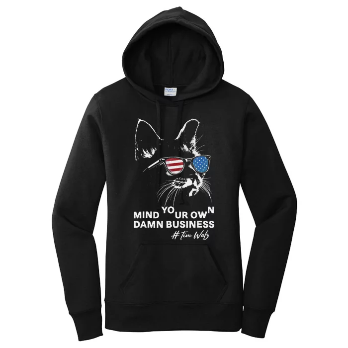 Walz Mind Your Own Damn Business Harris Waltz Cat Lady Women's Pullover Hoodie