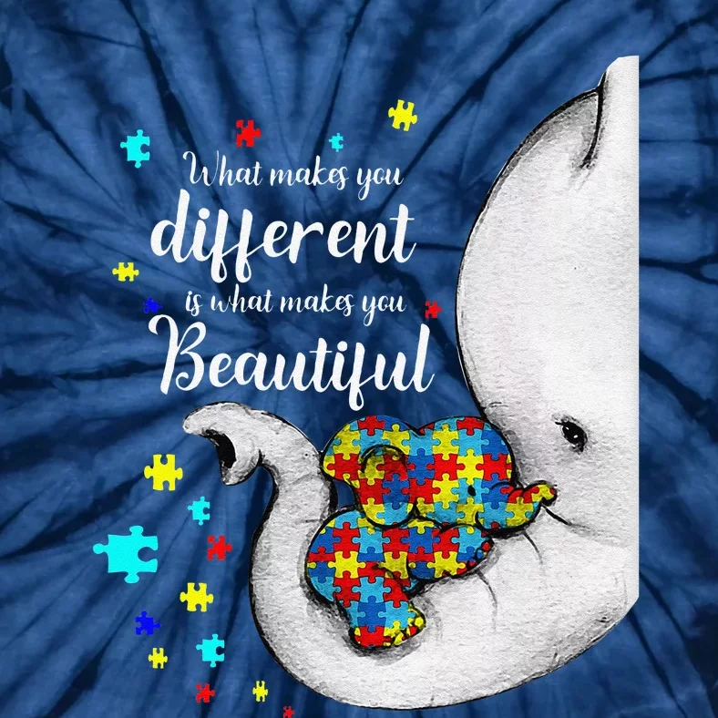 What Makes You Different Elephant Mom Autism Child Awareness Tie-Dye T-Shirt