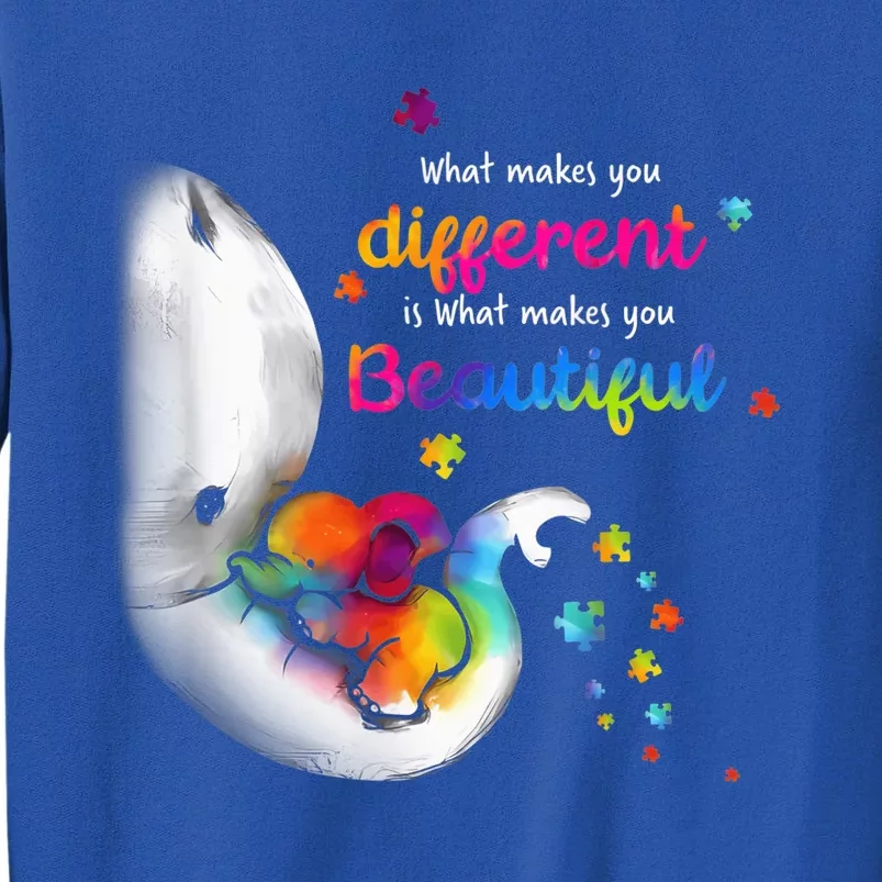 What Makes You Different Elephant Mom Autism Child Awareness Sweatshirt