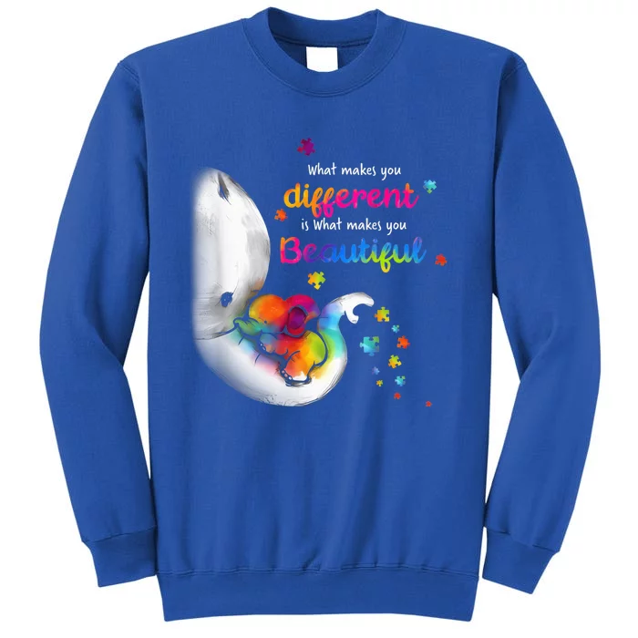 What Makes You Different Elephant Mom Autism Child Awareness Sweatshirt