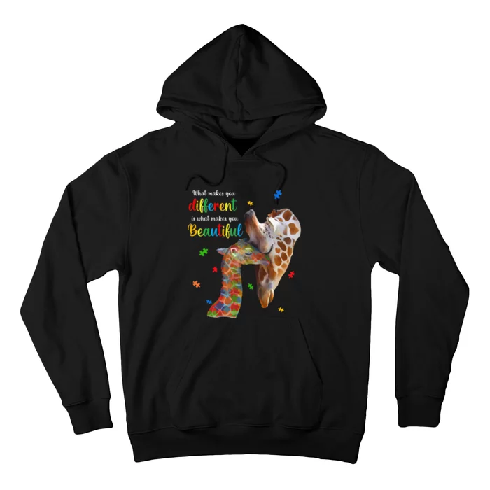 What Makes You Different Giraffe Mom Autism Child Awareness Hoodie