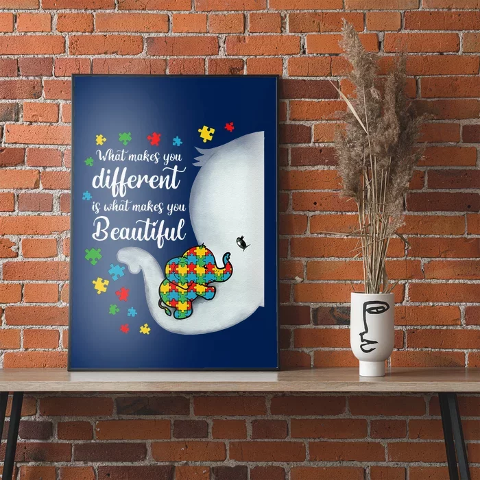 What Makes You Different Elephant Autism Moms Poster