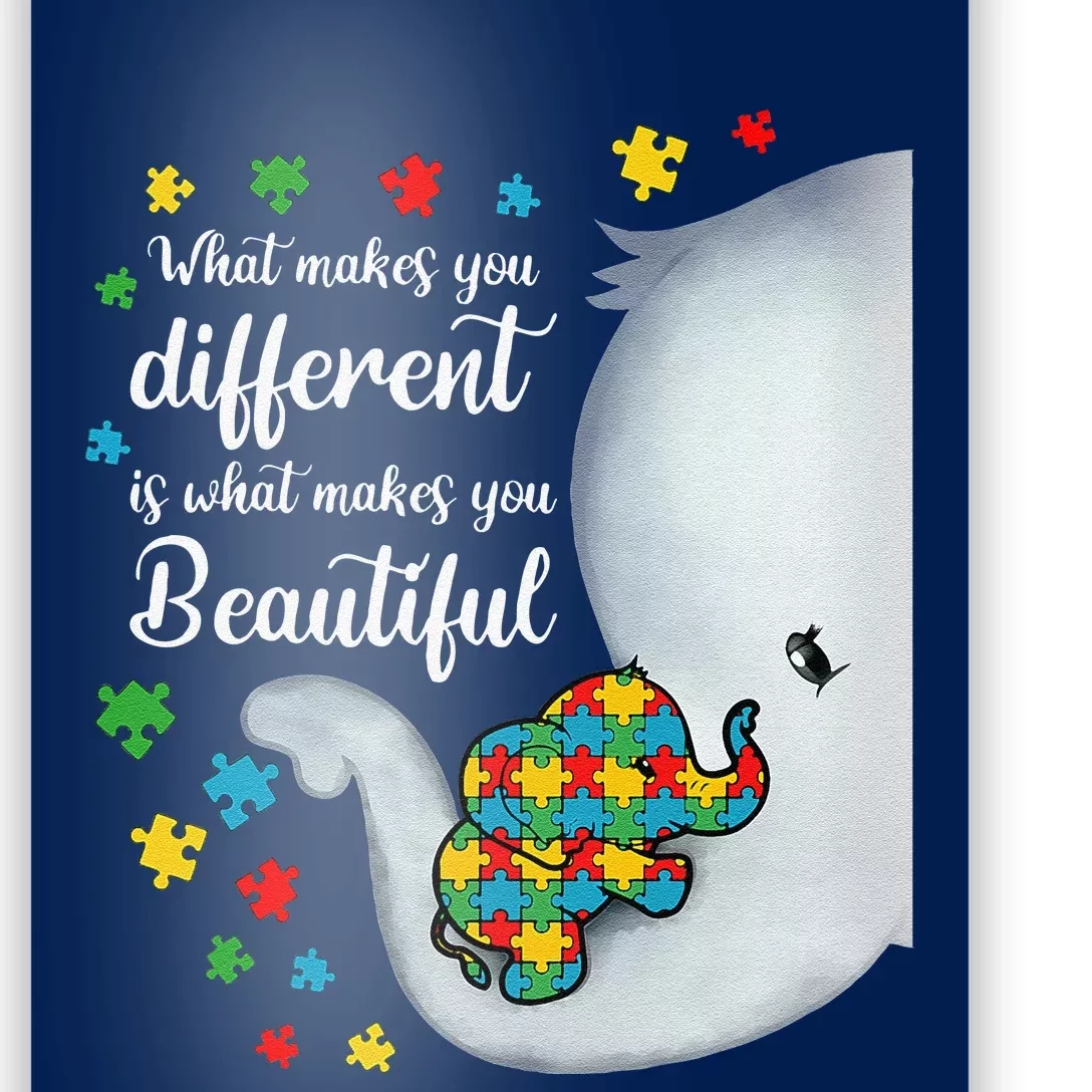 What Makes You Different Elephant Autism Moms Poster