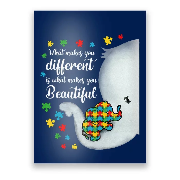 What Makes You Different Elephant Autism Moms Poster