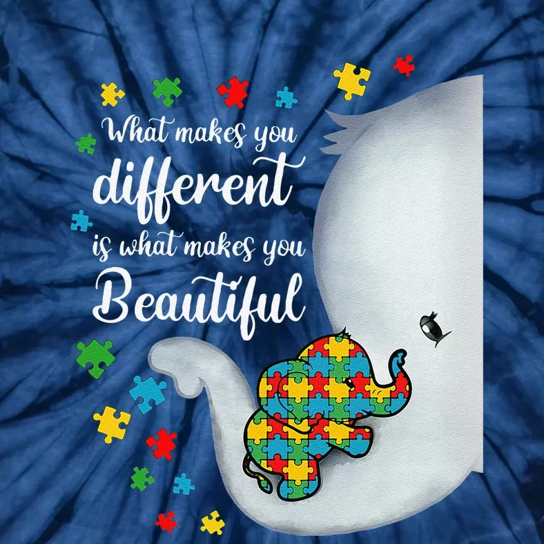 What Makes You Different Elephant Autism Moms Tie-Dye T-Shirt