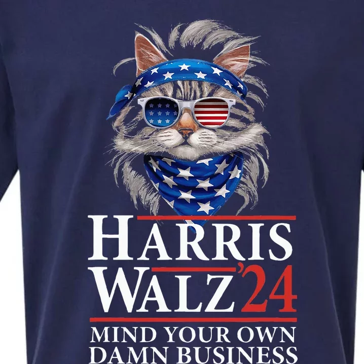 Walz Mind Your Own Damn Business Harris Waltz Cat Lady Sueded Cloud Jersey T-Shirt