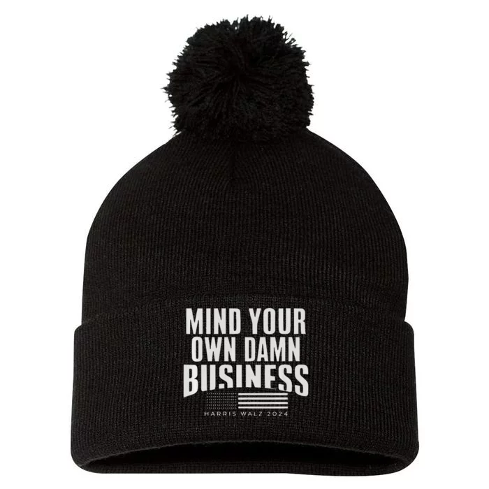 Walz Mind Your Own Damn Business Harris Waltz Premium Pom Pom 12in Knit Beanie