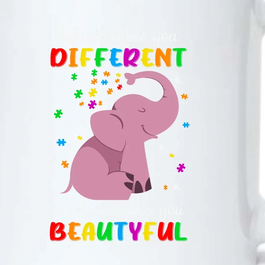 What Makes You Different Elephant Autism Awareness Day Black Color Changing Mug