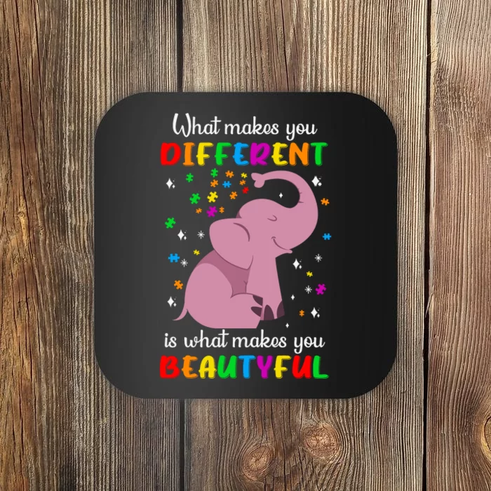 What Makes You Different Elephant Autism Awareness Day Coaster