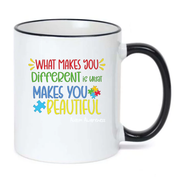 What Makes You Different Mom Autism Awareness Gift Black Color Changing Mug