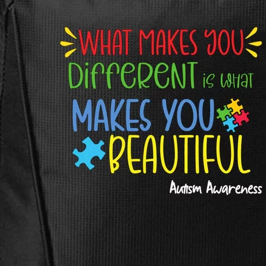 What Makes You Different Mom Autism Awareness Gift City Backpack